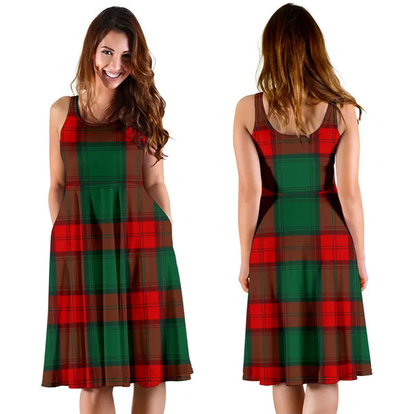 Scottish Stewart Atholl Modern Clan Tartan Women Midi Dress