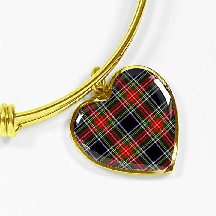 Scottish Stewart Black Clan Tartan Bangle Heart Tartan Plaid 2