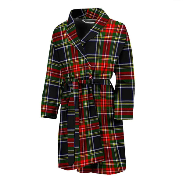 Scottish Stewart Black Clan Tartan Bathrobe 2