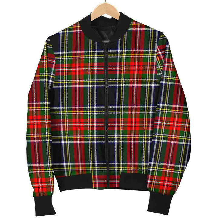 Scottish Stewart Black Clan Tartan Bomber Jacket Tartan Plaid 1