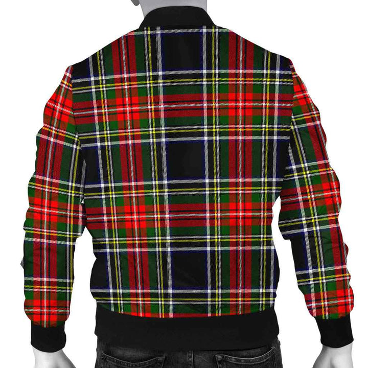 Scottish Stewart Black Clan Tartan Bomber Jacket Tartan Plaid 3