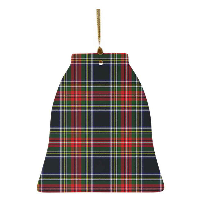Scottish Stewart Black Clan Tartan Ceramic Ornament Bell Shape Tartan Plaid