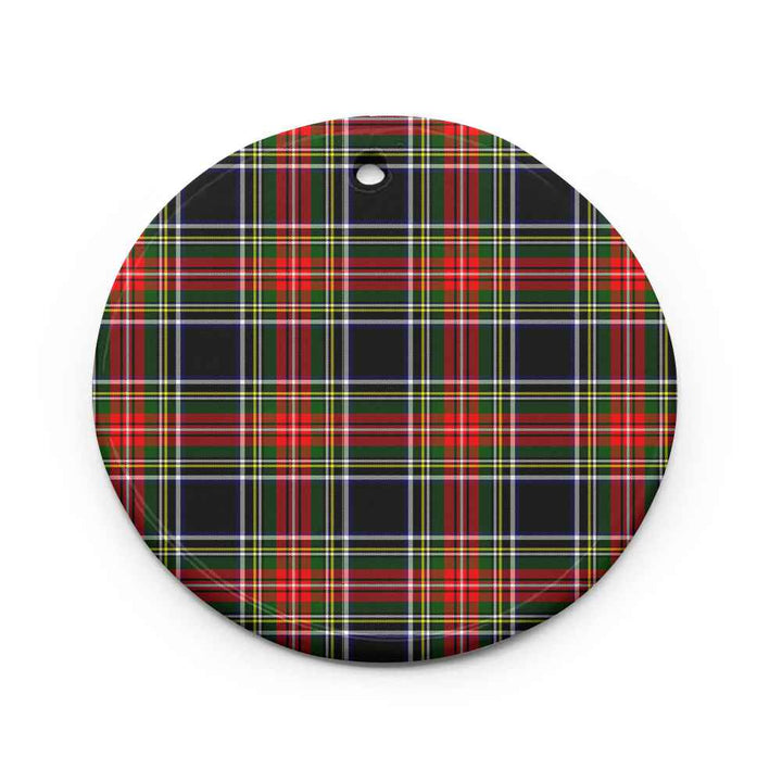 Scottish Stewart Black Clan Tartan Ceramic Ornament Circle Shape Tartan Plaid