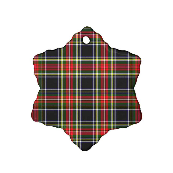 Scottish Stewart Black Clan Tartan Ceramic Ornament Snow Flake Shape Tartan Plaid