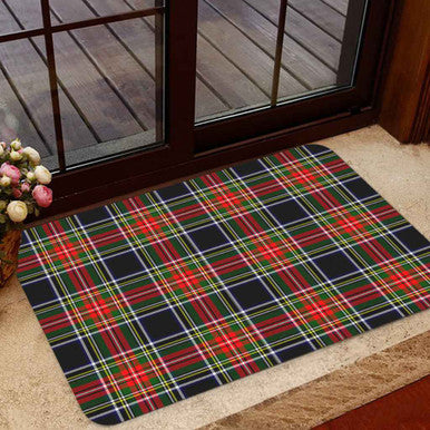 Scottish Stewart Black Clan Tartan Door Mat Tartan Plaid 1