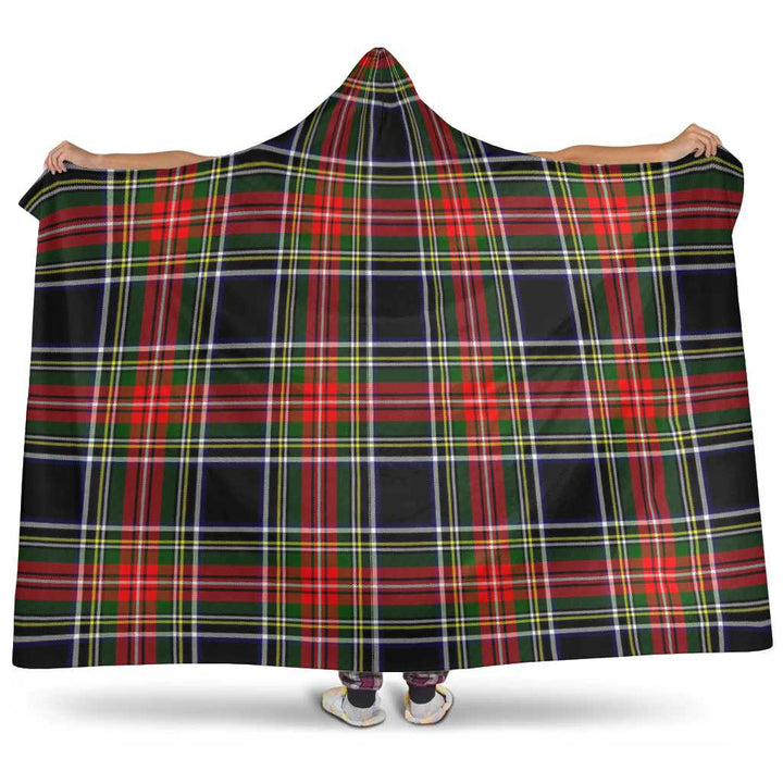 Scottish Stewart Black Clan Tartan Hooded Blanket Tartan Plaid 1