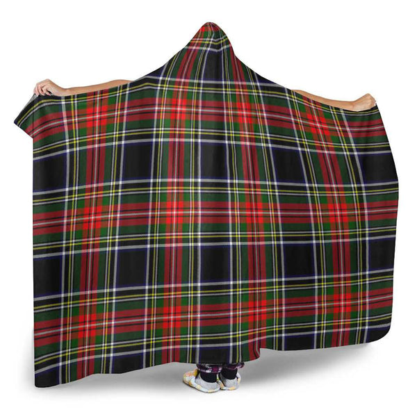Scottish Stewart Black Clan Tartan Hooded Blanket Tartan Plaid 2
