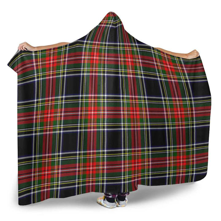 Scottish Stewart Black Clan Tartan Hooded Blanket Tartan Plaid 2
