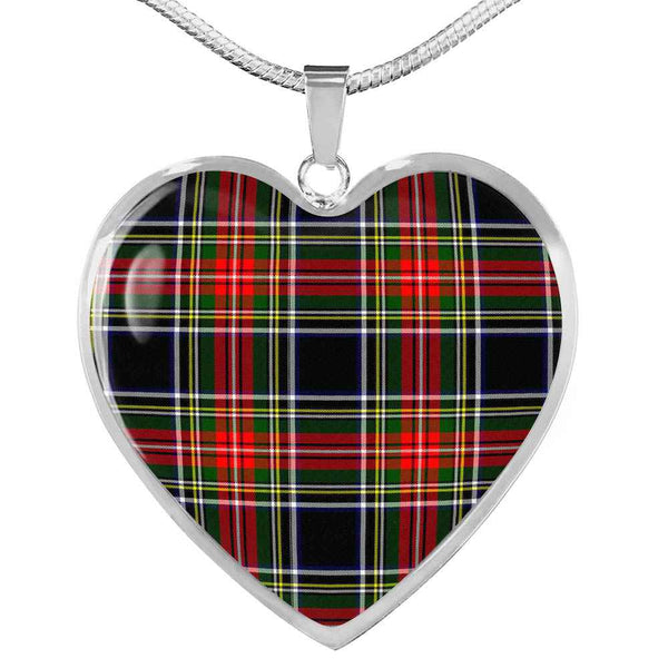 Scottish Stewart Black Clan Tartan Necklace Heart Tartan Plaid 1