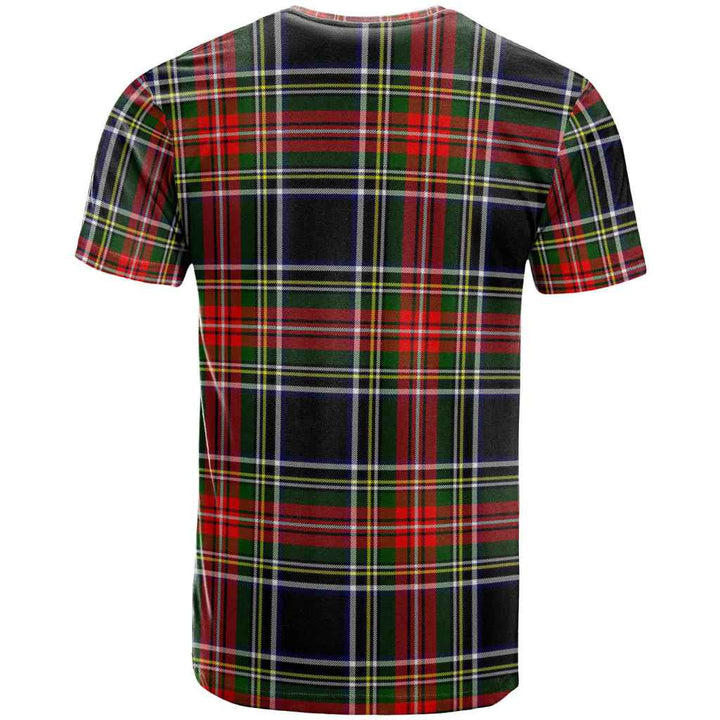 Scottish Stewart Black Clan Tartan T-Shirt Back Side Tartan Plaid