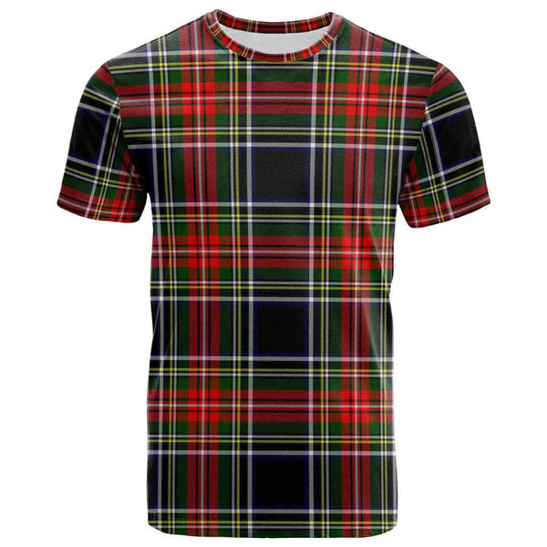 Scottish Stewart Black Clan Tartan T-Shirt Front Side Tartan Plaid