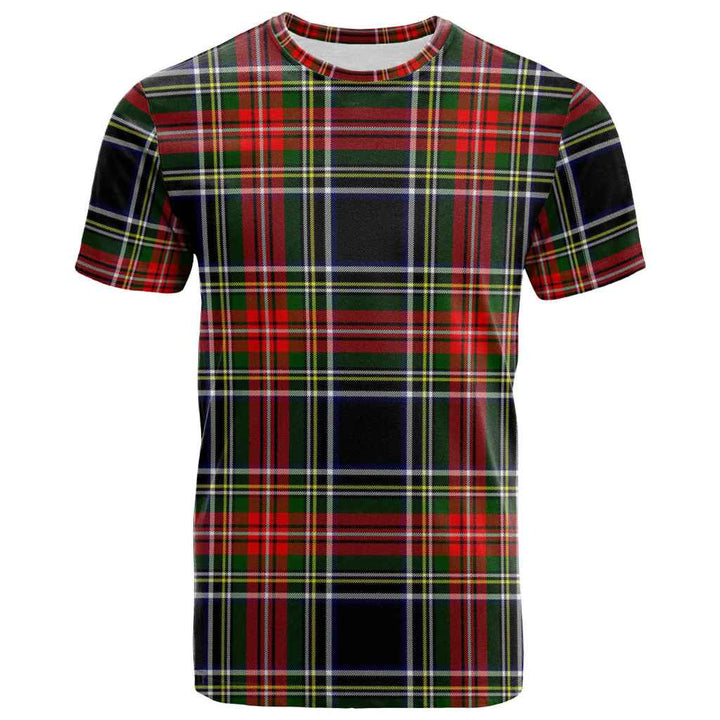 Scottish Stewart Black Clan Tartan T-Shirt Front Side Tartan Plaid