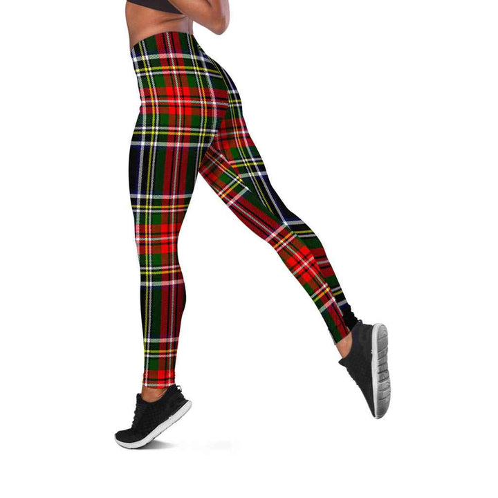 Scottish Stewart Black Clan Tartan Women Leggings Tartan Plaid 2