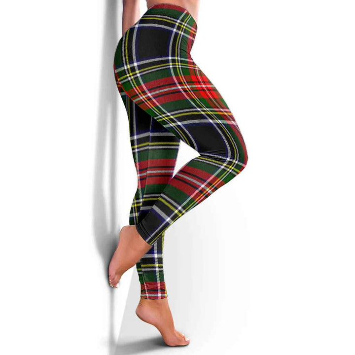 Scottish Stewart Black Clan Tartan Women Leggings Tartan Plaid 4