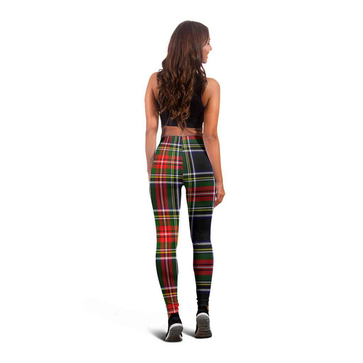 Scottish Stewart Black Clan Tartan Women Leggings Tartan Plaid 6