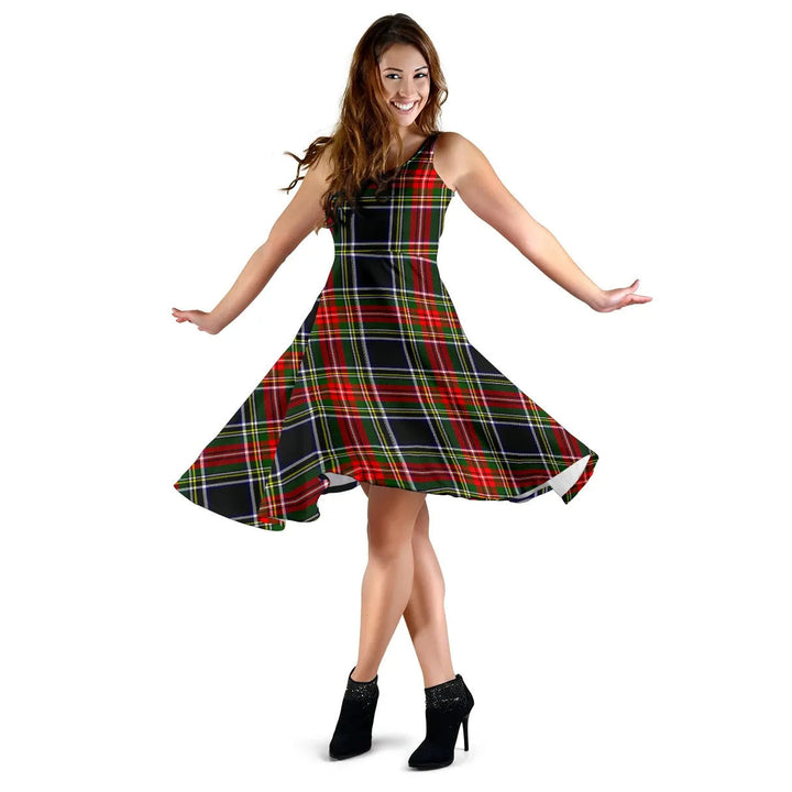 Scottish Stewart Dress Modern Clan Tartan Women Midi Dress