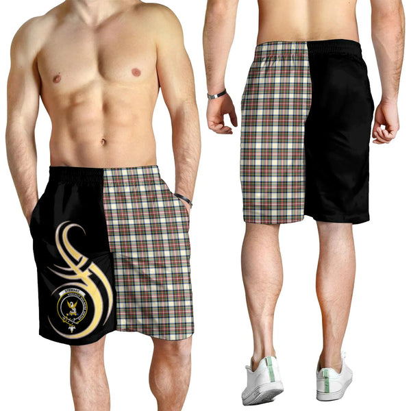 Scottish Stewart Dress Ancient Clan Crest Tartan Believe in Me Men's Shorts