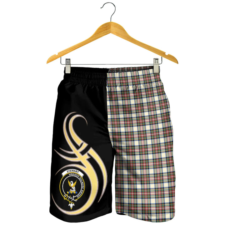 Scottish Stewart Dress Ancient Clan Crest Tartan Believe in Me Men's Shorts