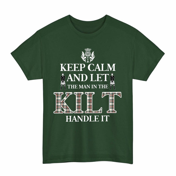 Scottish Stewart Dress Ancient Clan Tartan T-Shirt - Keep Calm Tartan Plaid Forest Green Color