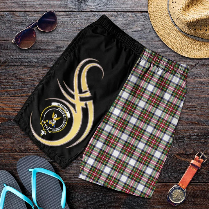 Scottish Stewart Dress Modern Clan Crest Tartan Believe in Me Men's Shorts