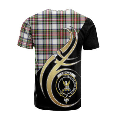 Scottish Stewart Dress Modern Clan Crest Tartan T-Shirt Believe in Me Back Side Tartan Plaid