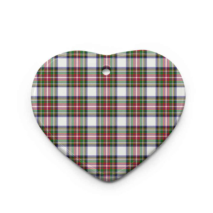 Scottish Stewart Dress Modern Clan Tartan Ceramic Ornament Heart Shape Tartan Plaid