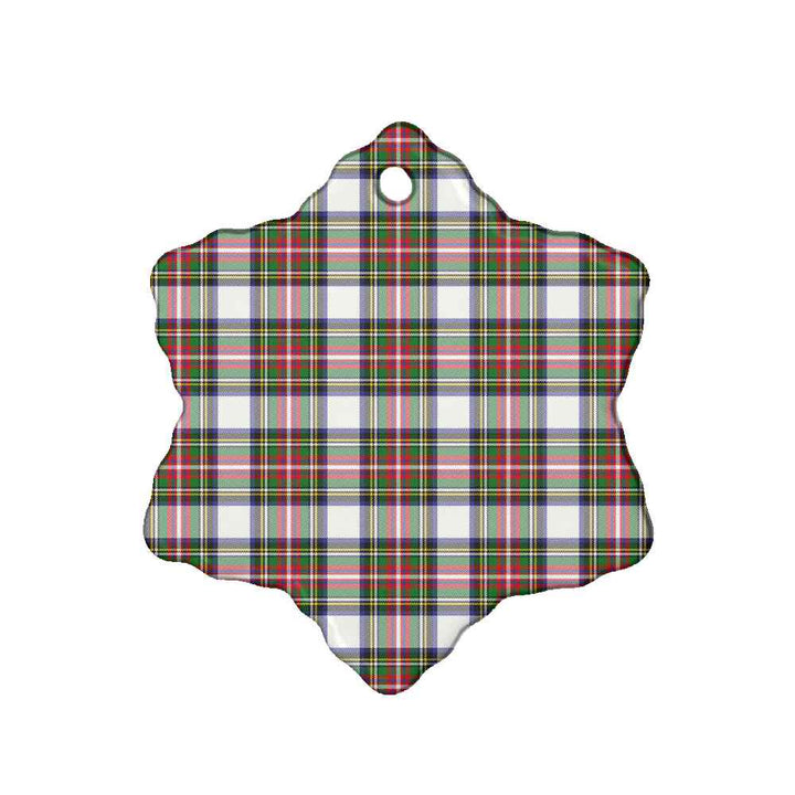 Scottish Stewart Dress Modern Clan Tartan Ceramic Ornament Snow Flake Shape Tartan Plaid