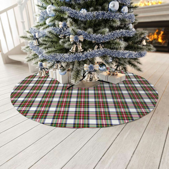 Scottish Stewart Dress Modern Clan Tartan Christmas Tree Skirt No Tassels 3 Tartan Plaid