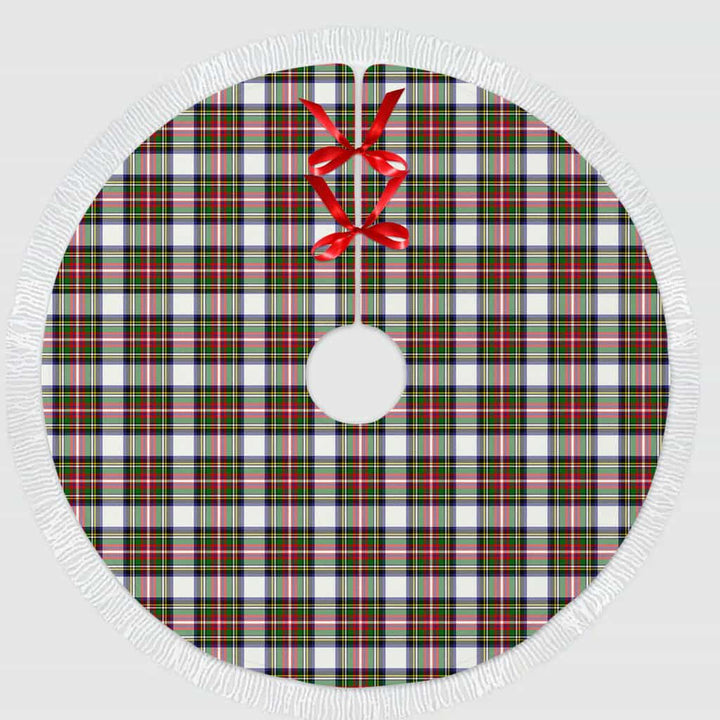 Scottish Stewart Dress Modern Clan Tartan Christmas Tree Skirt Tassels 1 Tartan Plaid