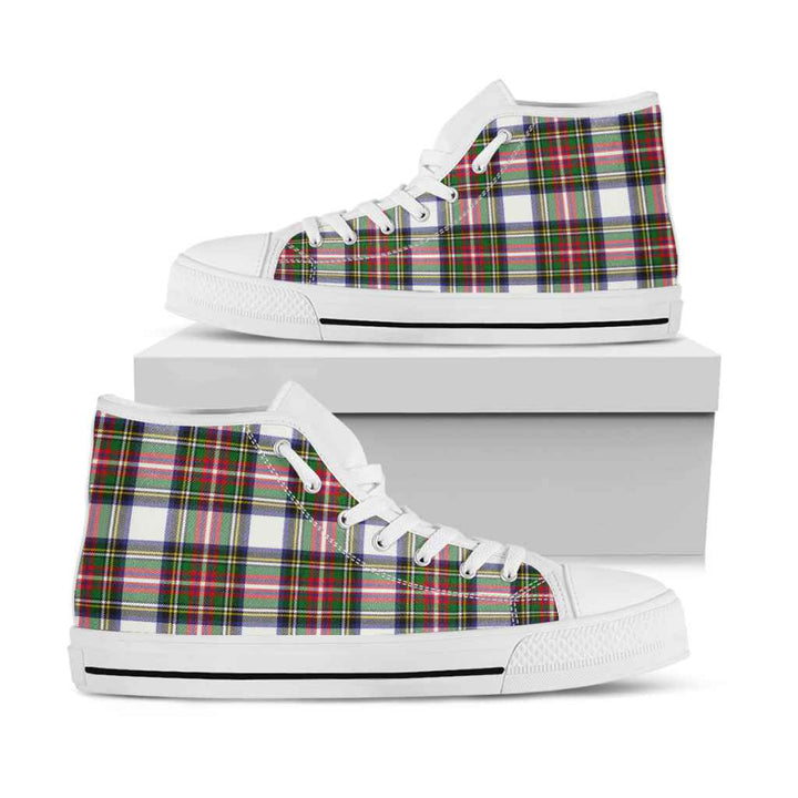 Scottish Stewart Dress Modern Clan Tartan High Top Shoes White Sole Tartan Plaid