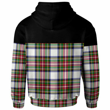 Scottish Stewart Dress Modern Clan Tartan Hoodie - Horizontal Style Back Side Tartan Plaid