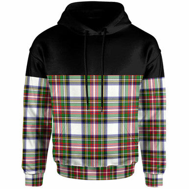 Scottish Stewart Dress Modern Clan Tartan Hoodie - Horizontal Style Front Side Tartan Plaid