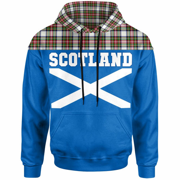 Scottish Stewart Dress Modern Clan Tartan Hoodie - Lion Rampant of Scotland With Flag Front Side Tartan Plaid