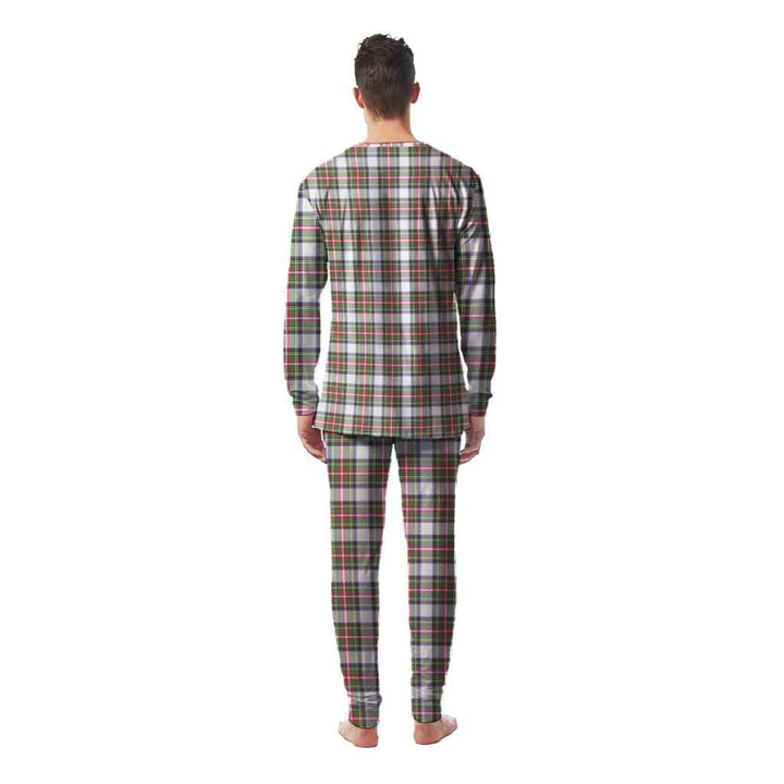 Scottish Stewart Dress Modern Clan Tartan Pajama Set Men Back Side Tartan Plaid