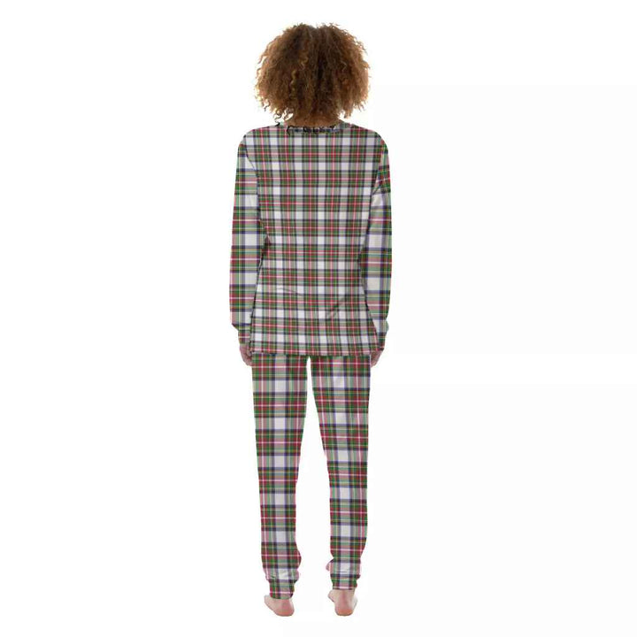 Scottish Stewart Dress Modern Clan Tartan Pajama Set Women Back Side Tartan Plaid