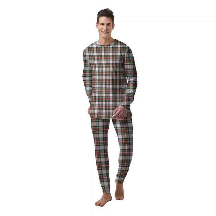 Scottish Stewart Dress Modern Clan Tartan Pajama Set  Men Front Side Tartan Plaid