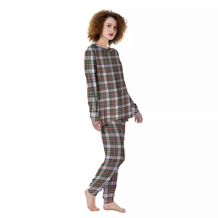 Scottish Stewart Dress Modern Clan Tartan Pajama Set Women Front Side Tartan Plaid