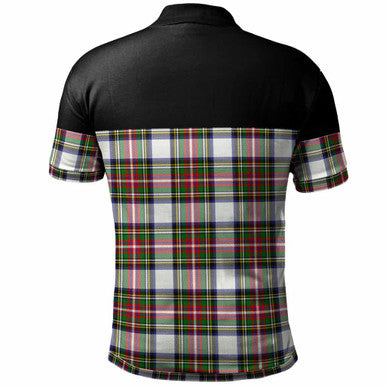 Scottish Stewart Dress Modern Clan Tartan Polo Shirt - Horizontal Style Back Side Tartan Plaid