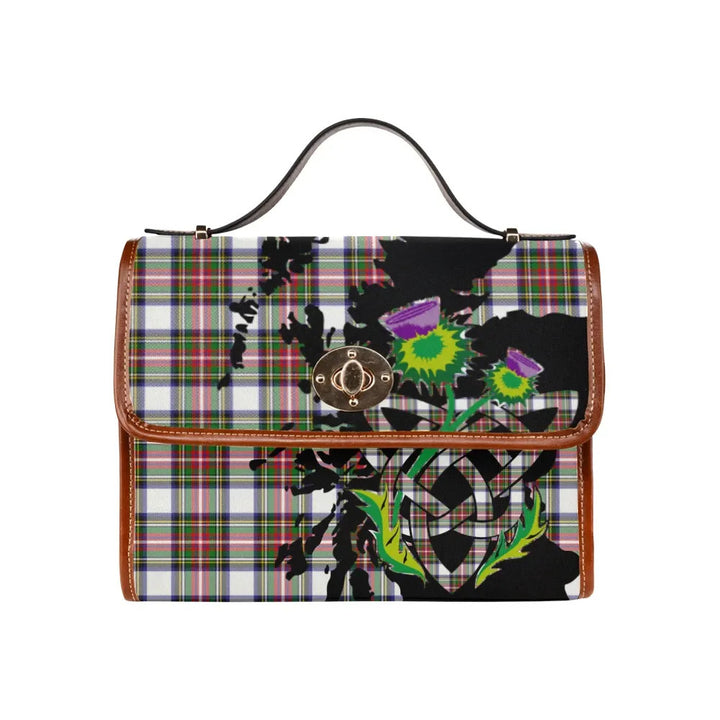 Scottish Stewart Dress Modern Clan Tartan Waterproof Canvas Bag With Thistle Tartan Plaid 1