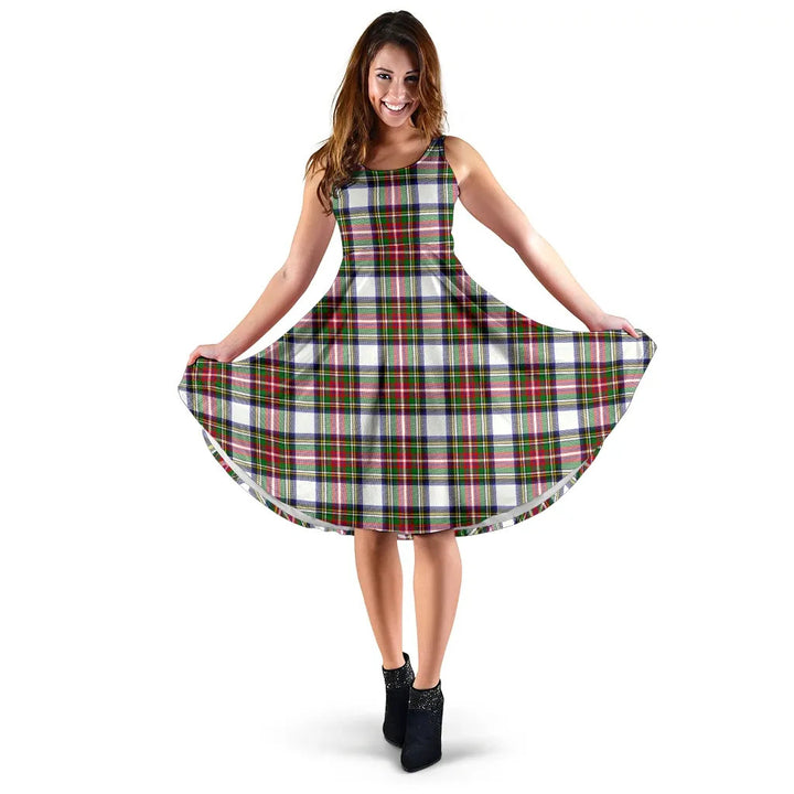Scottish Stewart Dress Modern Clan Tartan Women Midi Dress