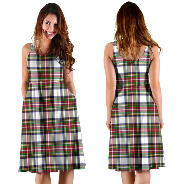 Scottish Stewart Dress Modern Clan Tartan Women Midi Dress