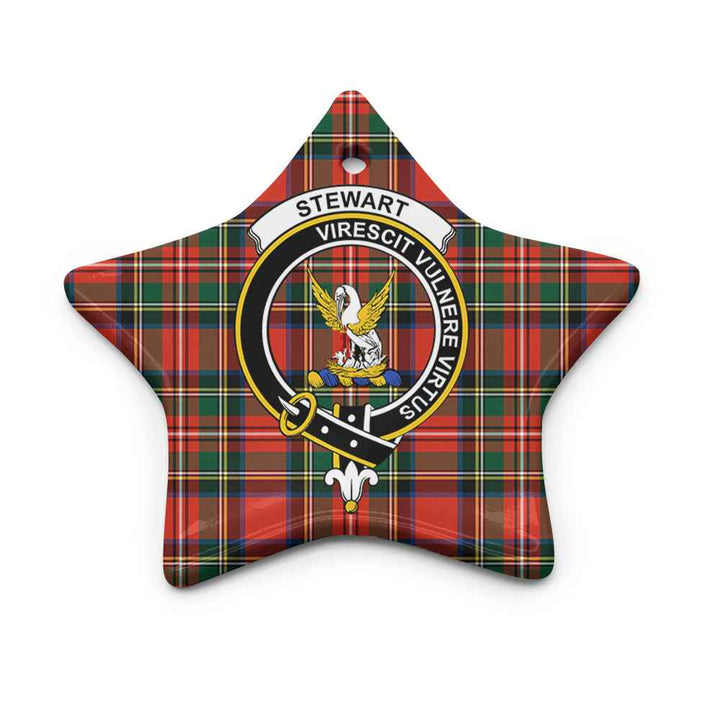 Scottish Stewart (High Stewards) Clan Crest Tartan Ceramic Ornament Star Shape Tartan Plaid
