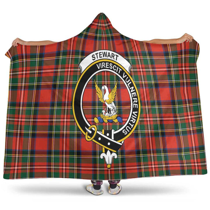 Scottish Stewart (High Stewards) Clan Crest Tartan Hooded Blanket Tartan Plaid 1
