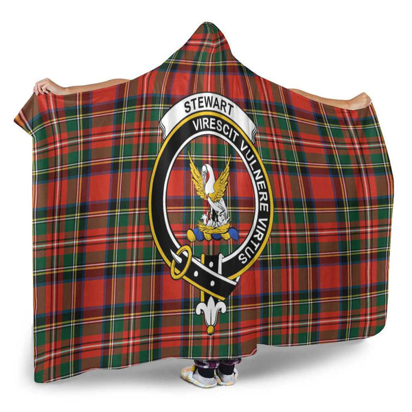 Scottish Stewart (High Stewards) Clan Crest Tartan Hooded Blanket Tartan Plaid 2