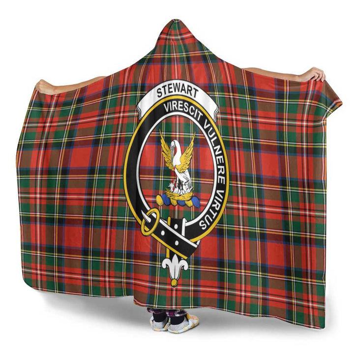 Scottish Stewart (High Stewards) Clan Crest Tartan Hooded Blanket Tartan Plaid 3