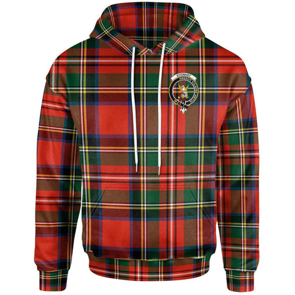 Scottish Stewart (High Stewards) Clan Crest Tartan Hoodie Front Side Tartan Plaid