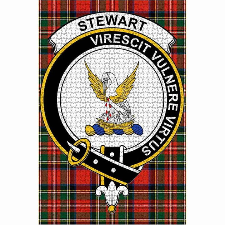Scottish Stewart High Stewards Clan Crest Tartan Jigsaw Puzzle 1
