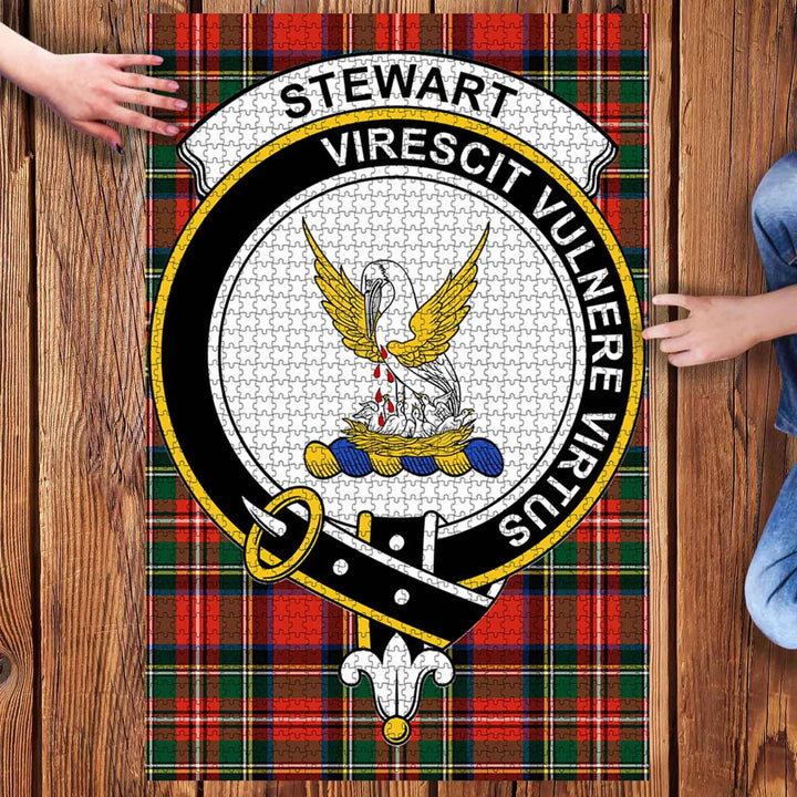 Scottish Stewart High Stewards Clan Crest Tartan Jigsaw Puzzle 3