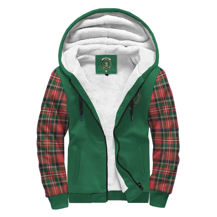 Scottish Stewart (High Stewards) Clan Crest Tartan Plaid Sleeve Sherpa Hoodie