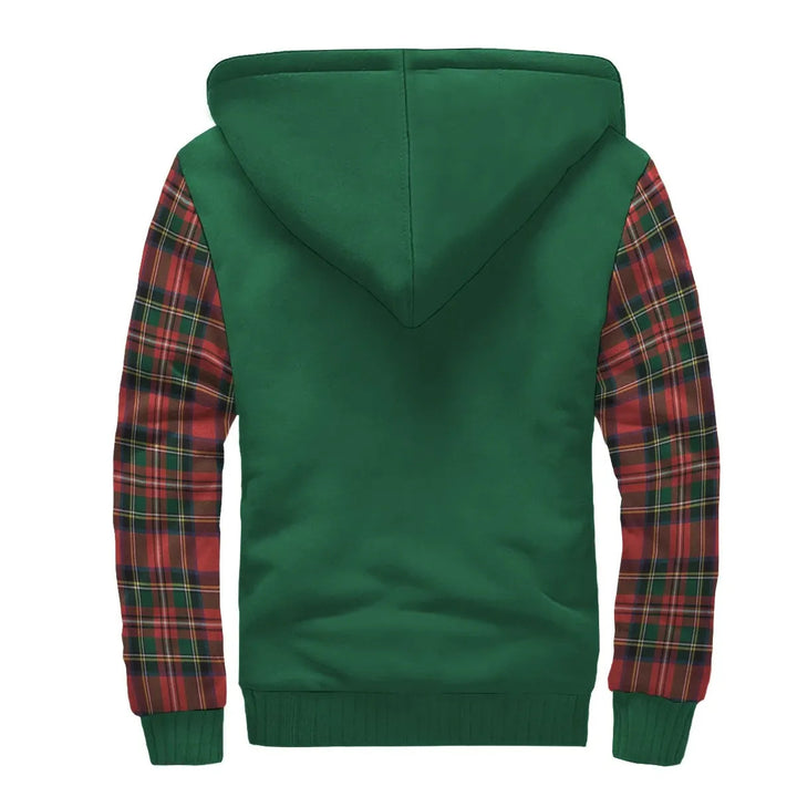 Scottish Stewart (High Stewards) Clan Crest Tartan Plaid Sleeve Sherpa Hoodie